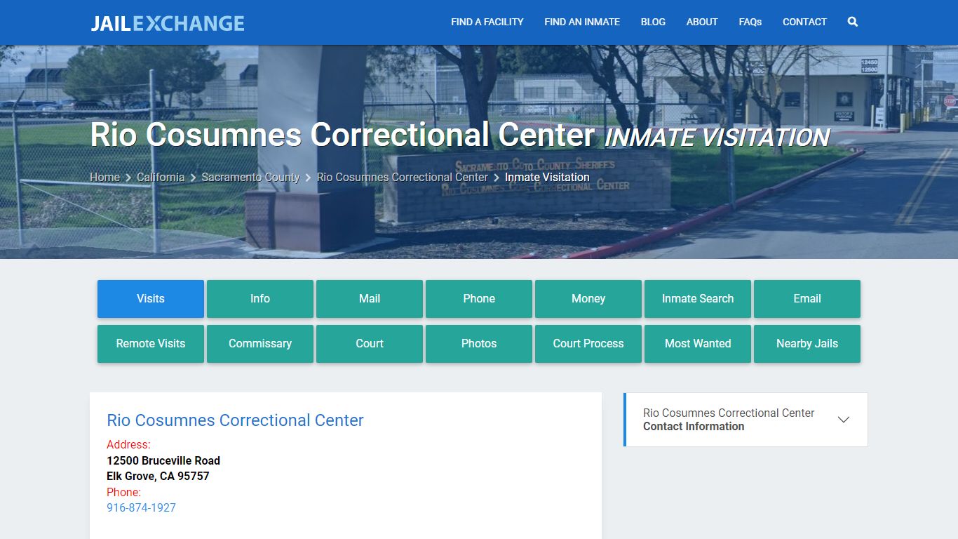 Inmate Visitation - Rio Cosumnes Correctional Center, CA - Jail Exchange